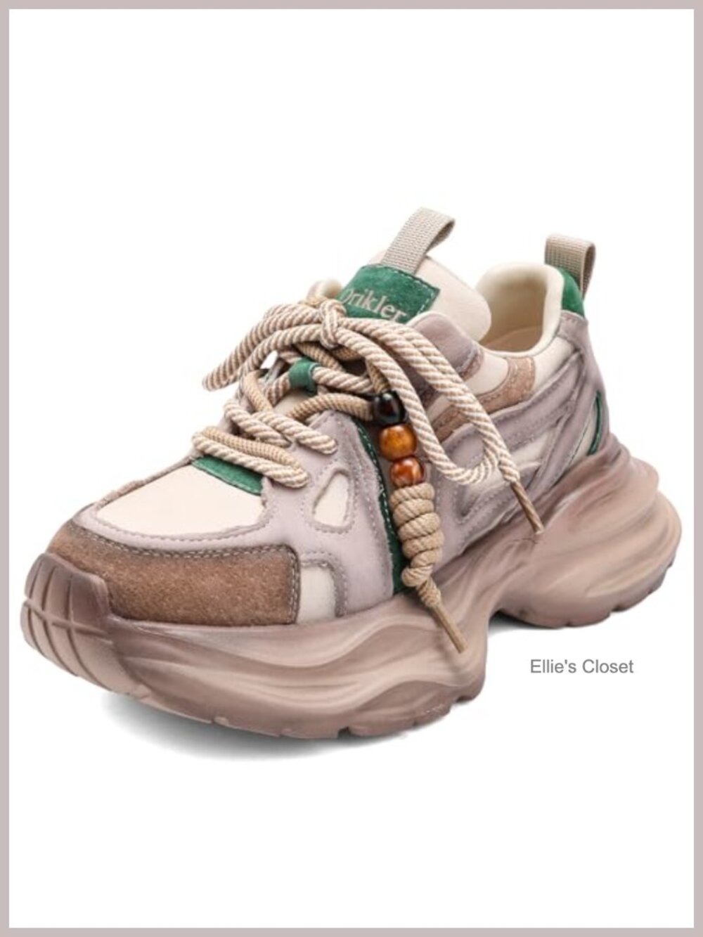 Chunky Platform Running Shoes Women's Breathable Lightweight Lace-Up Walking